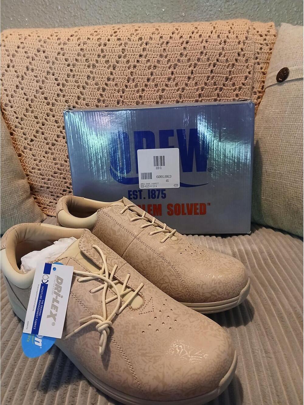 Drew Beige Men's Orthopedic Casual Shoes Size 10